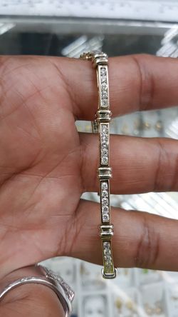 14k gold bracelet 7 inch long 5 ct diamonds 11.5 grams