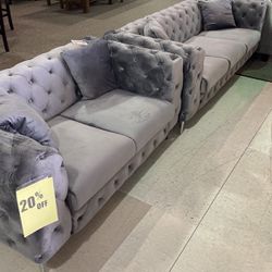 Tufted Chesterfield Sofa Love Set- Ask For Payment Options 