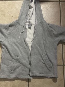 Plain grey zip up hoodie