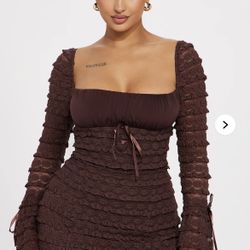 Espresso lace mini dress fashion nova