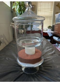 Glass Dining Table Or Living Room Decoration Stand With Candle Inside
