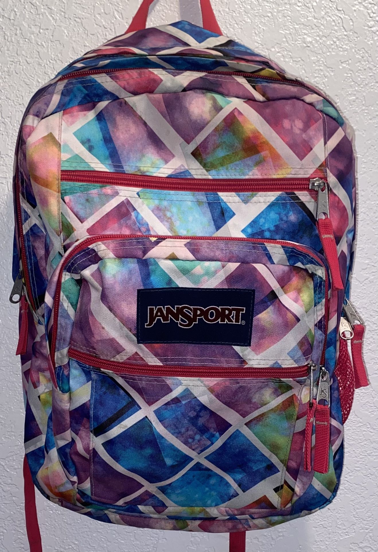 JanSport Multi Colored Rectangle Pattern Backpack