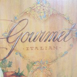 Charming Italian-themed kitchen wall art