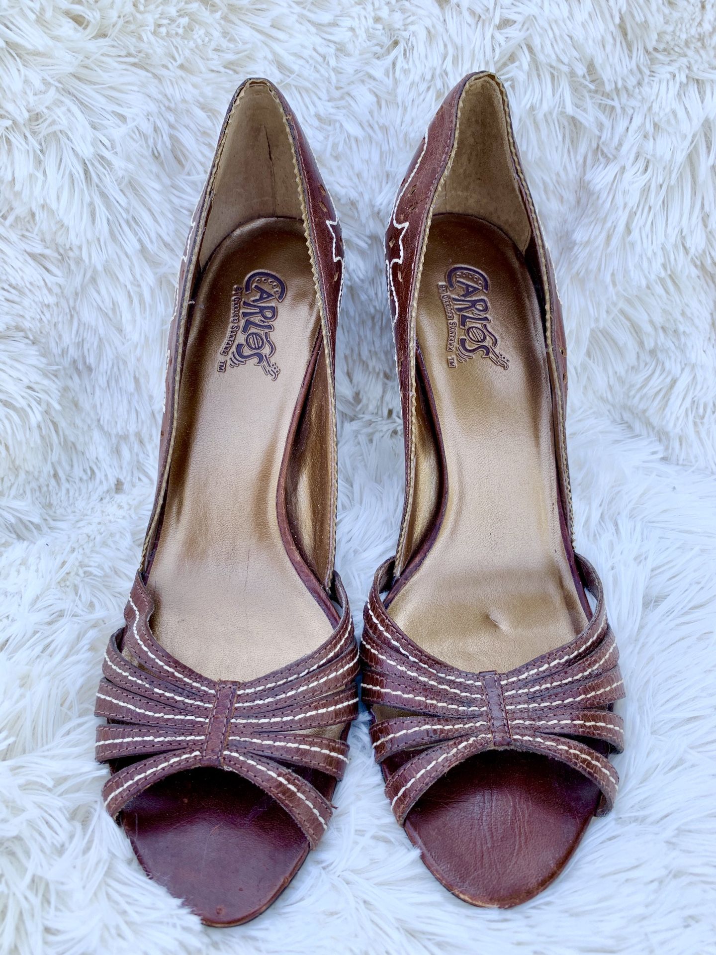 Carlos Santana red/brown detailed high heels