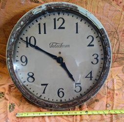 LARGE ANTIQUE TELECHRON WALL CLOCK INDUSTRIAL SALVAGE