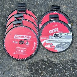 Diablo Blades 4 71/4 60 Tooth Ultra Finish  2 48 Tooth Steel Demons 