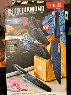 Blue Diamond Nonstick Sharp Stone 14-Piece Knife Set