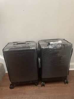 Travel Suitcase Aluminum Frame Suitcase Front Opening Password Box Business Boarding Universal Wheel 20-inch Trolley Case Trolley Case, Black