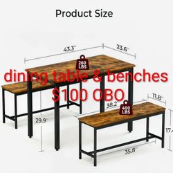 Dining table w/ benches