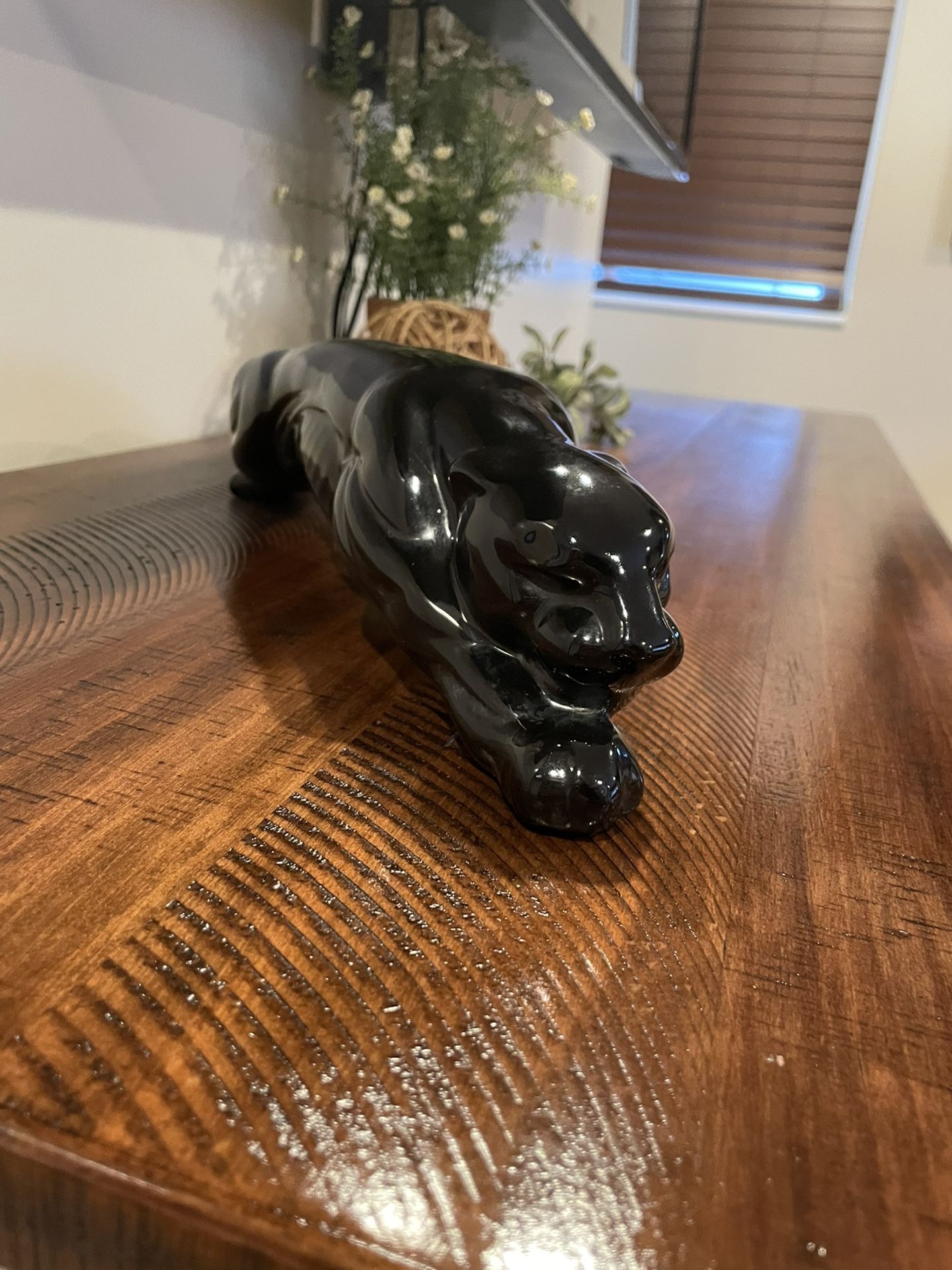 Vintage Mid Century Royal Haeger Black Panther Jaguar 24” Ceramic Figure Sculpture