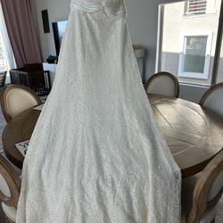 David’s Bridal Strapless Ivory Gown 