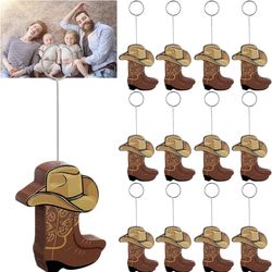 Teenyyou 23 Pcs Cowboy Boots Table Number Holders Wooden Photo Balloon Place Card Holders Cute Cowboy Picture Number Sign Stands For Western Party Bir