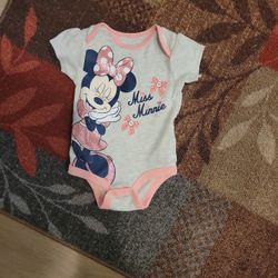 DISNEY BABY MINNIE MOUSE ONEIES SZ 3-6MO SEE DESCRIPTION