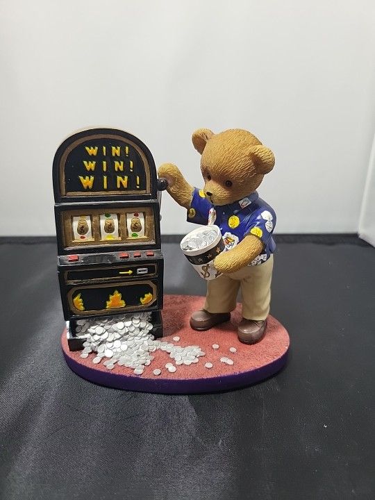 Vintage Faithful Fuzzies Casino Slots Viva Vegas Bear Collection Figure (RS)