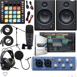 PreSonus AudioBox 96 Audio Interface  (Black) Full Studio Bundle with Studio One Artist Software Pack, ATOM MIDI/Production Pad Contro