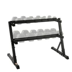 BalanceFrom Multi-Level Weight Storage Organizer with 2-Tier Easy-Grip Dumbbell Rack