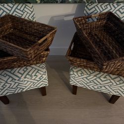 Pottery Barn Seagrass Baskets (4)