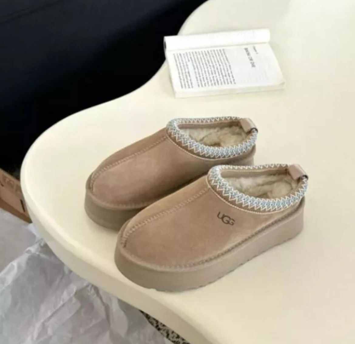 Ugg Women Braid Tazz Platform Slippers 