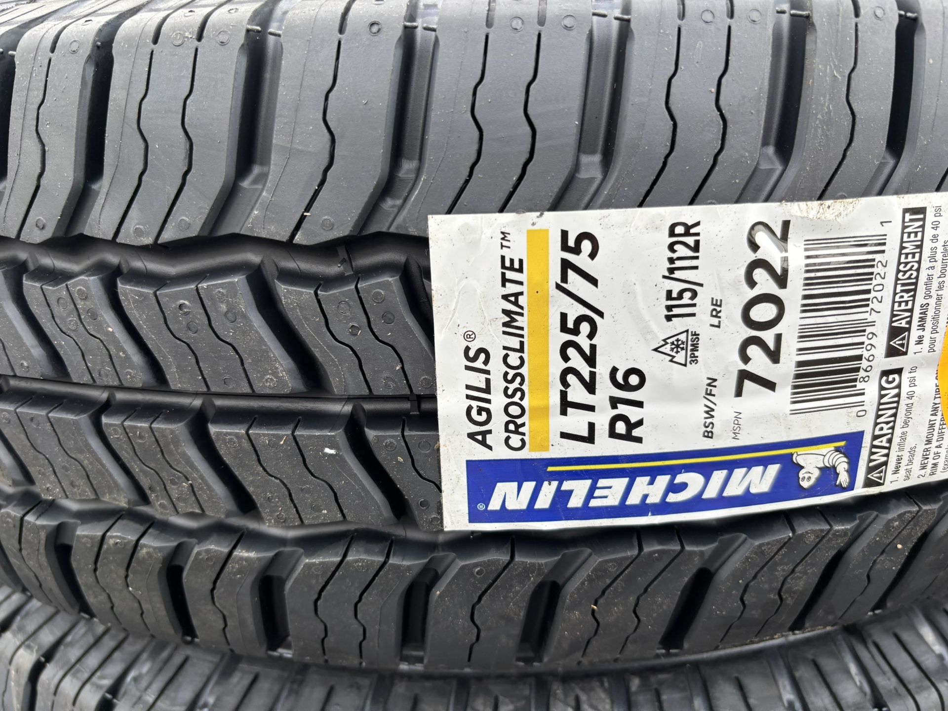 225/75/16.  MICHELIN TIRES.  10PR.  