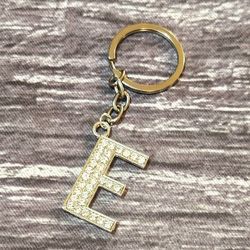 Letter E Rhinestone Keychain 