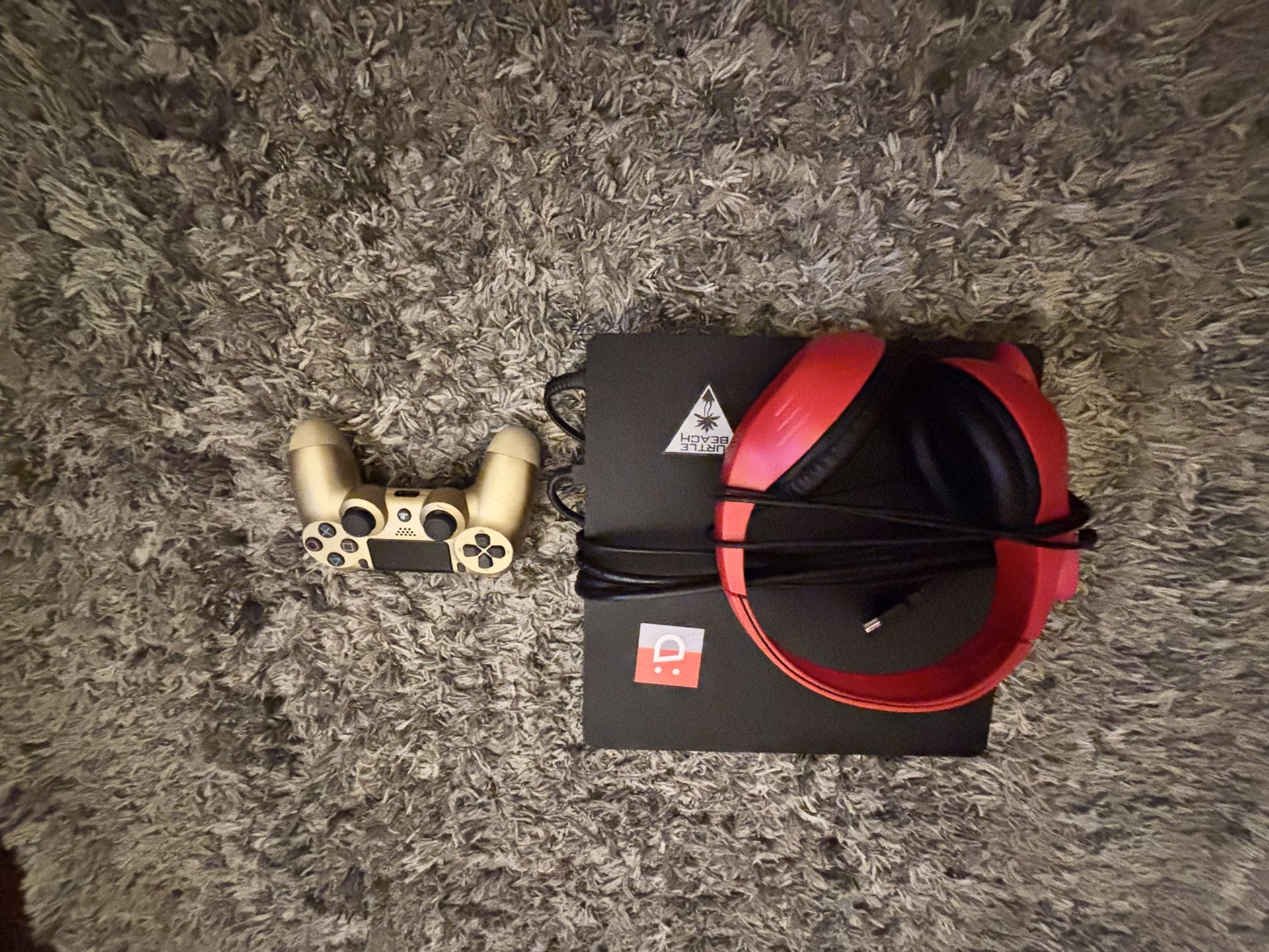 PS4 With Gold Controller And Head Phones