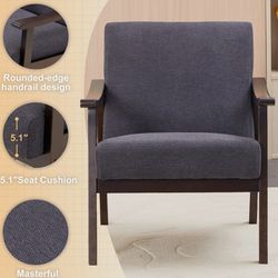 BRAND NEW 
Medieval-inspired modern armchair with high back (Antique Black) upholstered chair, solid wood legs, leisure reading chair suitable for liv