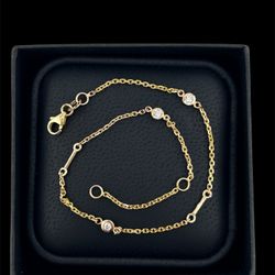 14k Yellow Gold Diamond Bracelet 