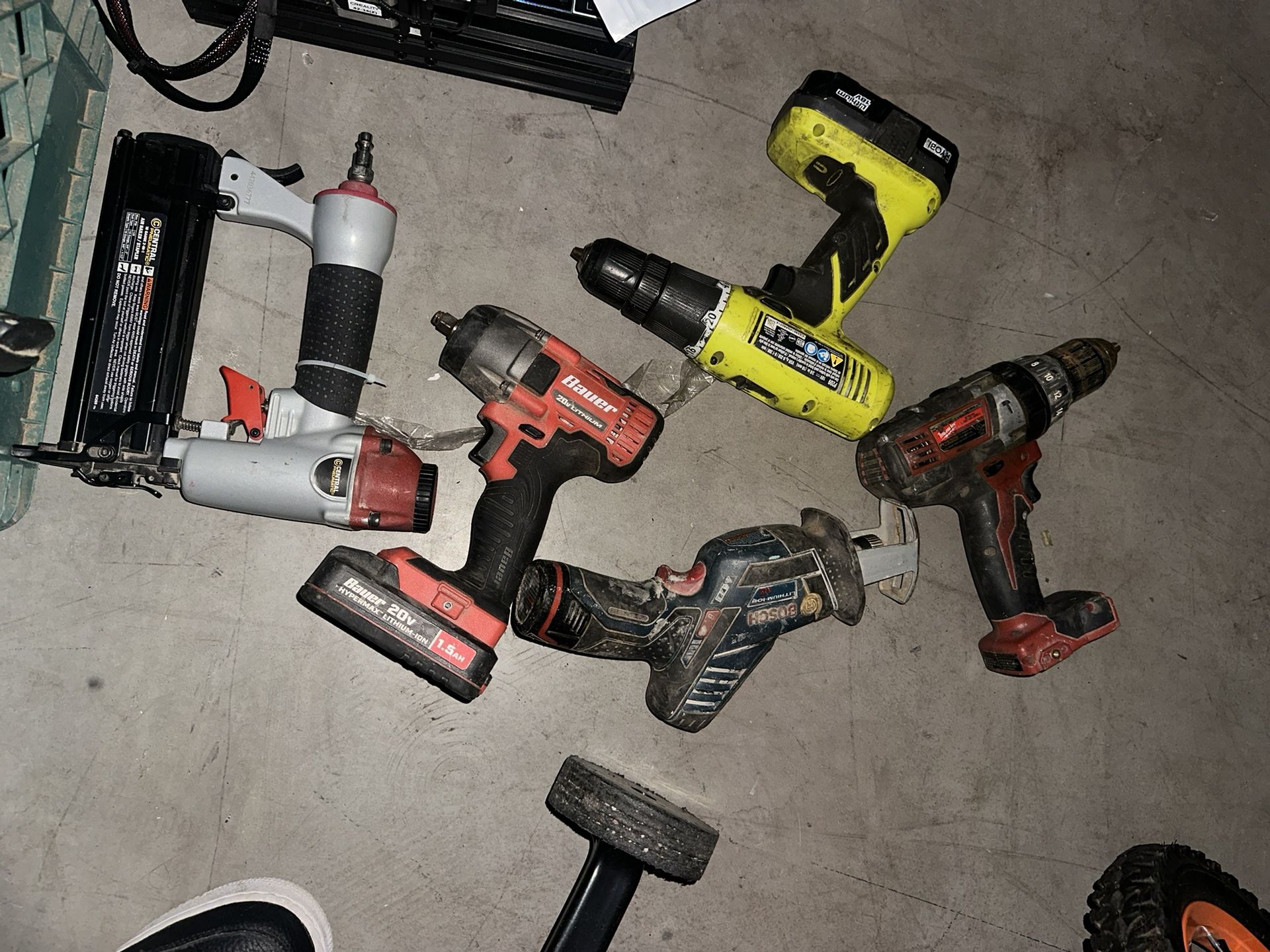 Crate Full Of Tools And Power Tools