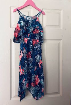 Little Girls Clothes Old Navy Summer Dress Spaghetti Straps Off The Shoulder Floral Print Size 8 Kids M fits size 8