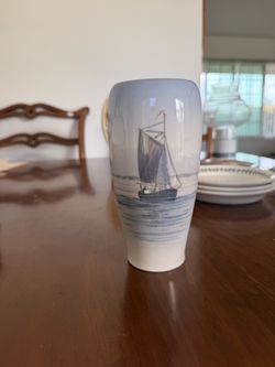 Porcelain Vase with Sailboat Scene