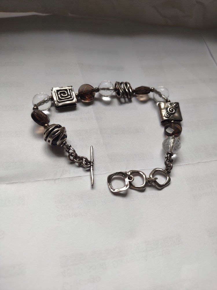 Antique 925 Silver Bracelet With Cristals 