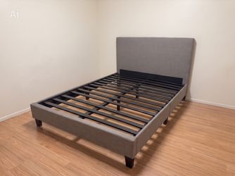 Bed Frame, Gray, Full size
