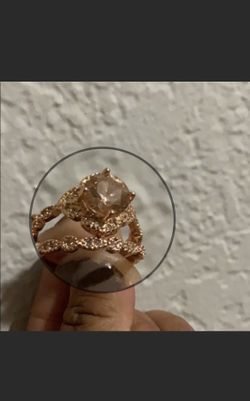 *S925 antique vintage style engagement ring - 18K ROSE GOLD filled - size 7