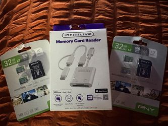Memory Card Reader W Memory Cards & Adapter