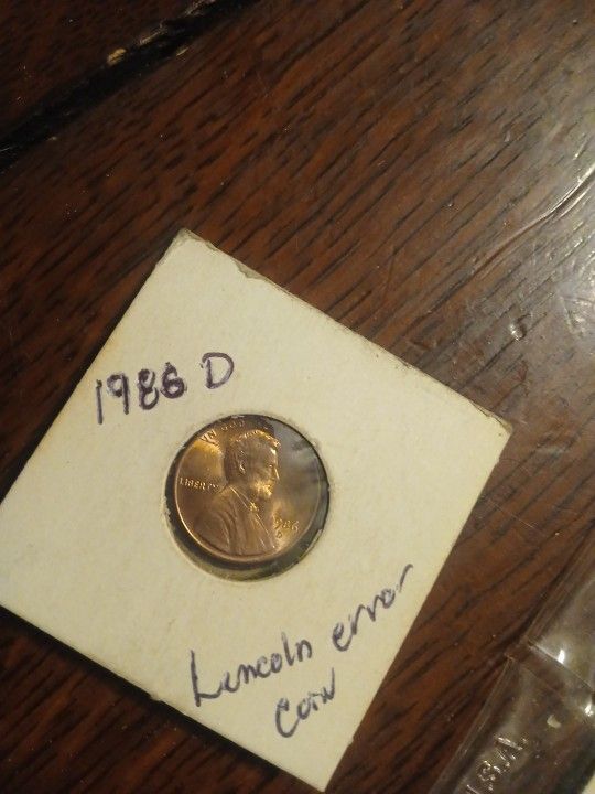 1986 D Ms 68 Error Pennies