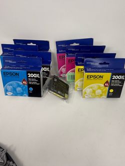 Epson 200XL lot (9)  Cyan, Magenta, and Yellow ink cartridges designed for high-capacity printing