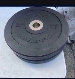 CAP 45 Ib Olympic Bumper Plate, Black
