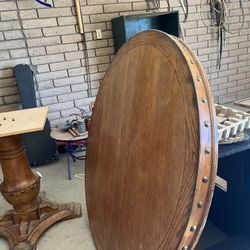 Wood Dining Table 54”X 4”, 4 Chairs, And Buffet Table