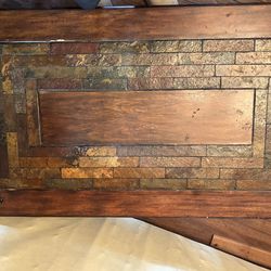 Wooden stone coffee table