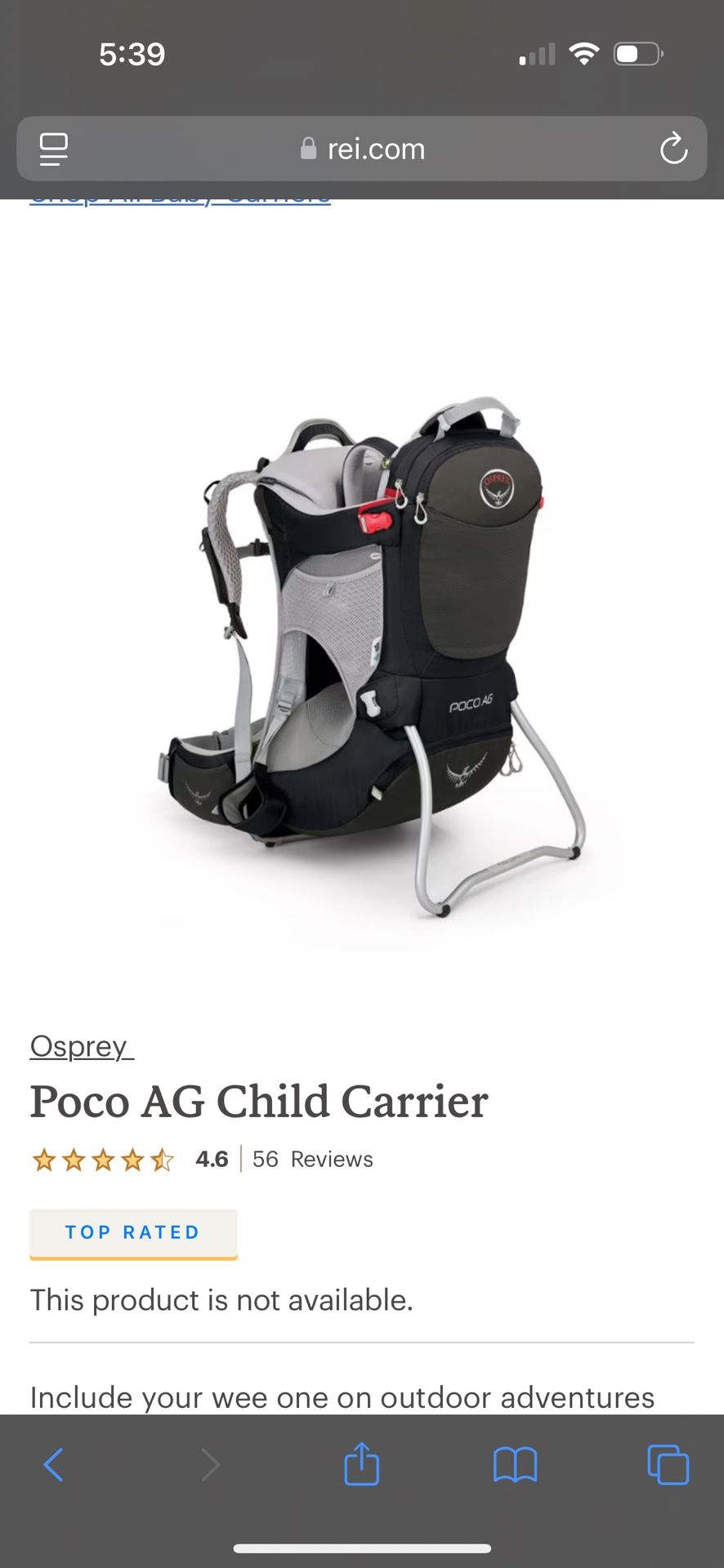 NWT Osprey Poco AG Child Carrier Backpack — Never Used! NWT 