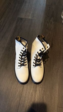 White dr martens leather white zavala boots