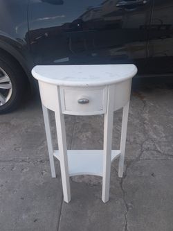 White Wood Corner Table Entry Table 28 And A Half Tall 10 Deep 19 1/2 Wide