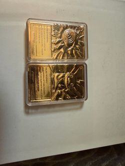 Gold Pokémon Metal Cards in Cases – Set of 2