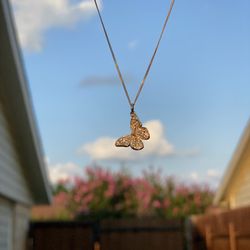 Gold Plated Butterfly Necklace 