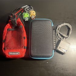 Nintendo vintage switch red original bag bundle keychain and Nintendo ds lite case 