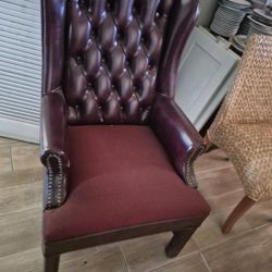 Burgundy Leather Armchair 