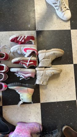 Size 12 little kids shoes! All the tennis shoes are in great shape. The boots are in fair shapegr