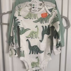 Carters Baby Boy Dino - 3 Long Sleeve -3 Months- NWT Baby Shower Gift