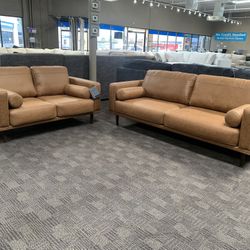 Modern Camel Sofa And Love Seat 