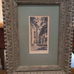 San Gabriel Mission Etching (signed)